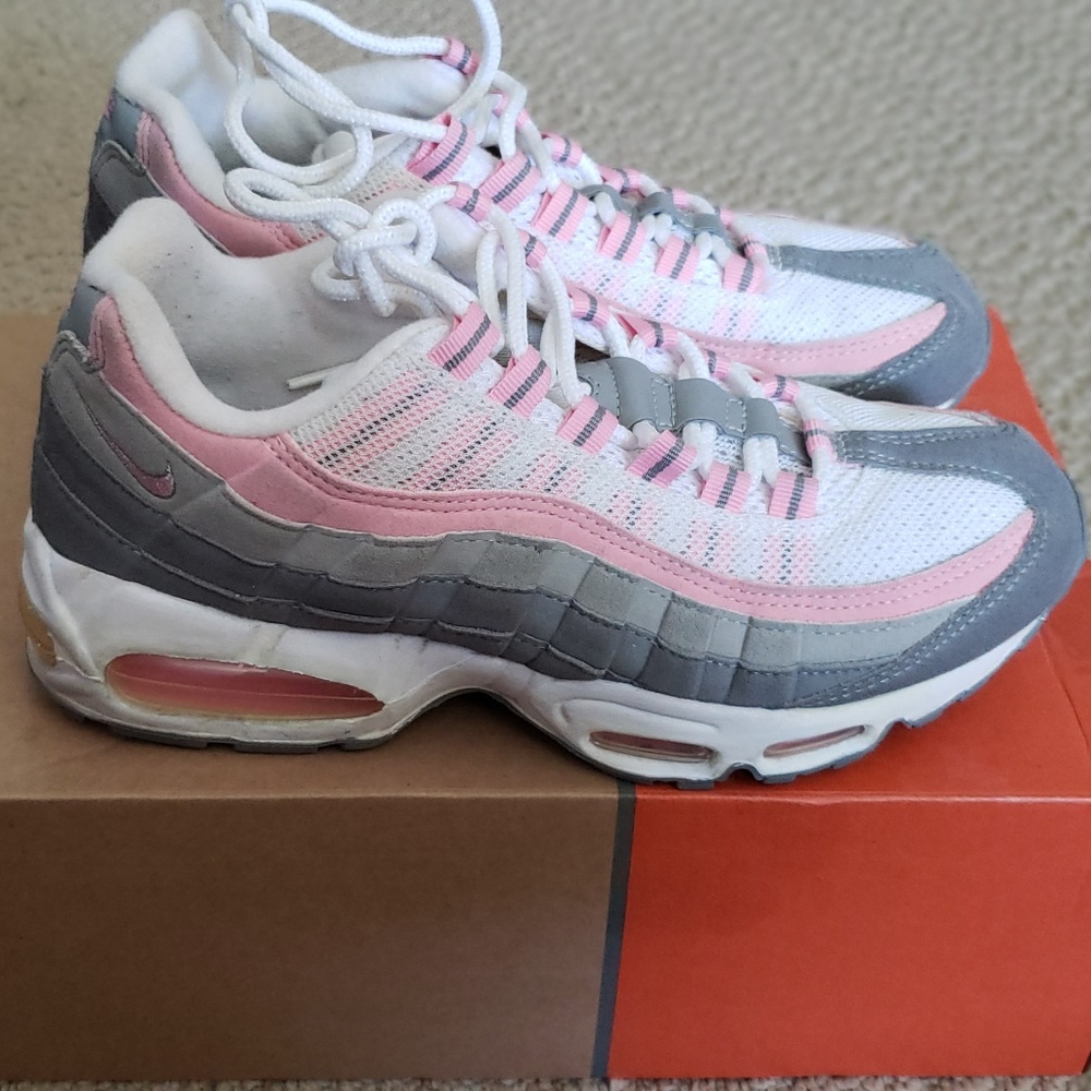 Nike Women’s Air Max 95 Sneakers in White, Pink, Grey
